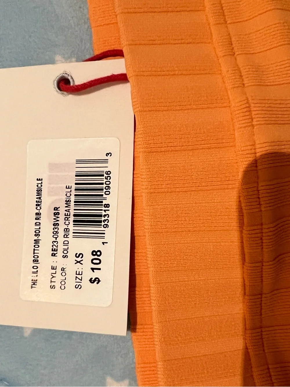 Solid and striped two piece orange xs brand new with tags